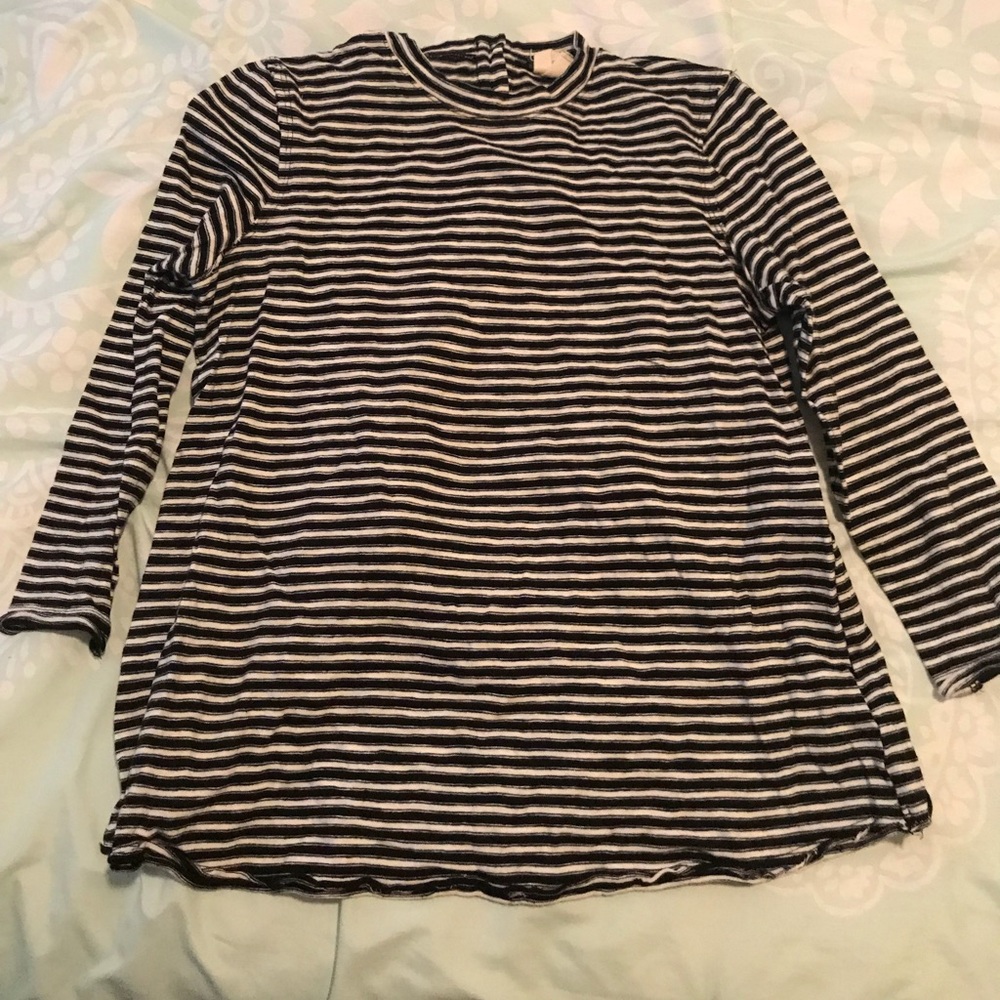Striped Open Back Blouse